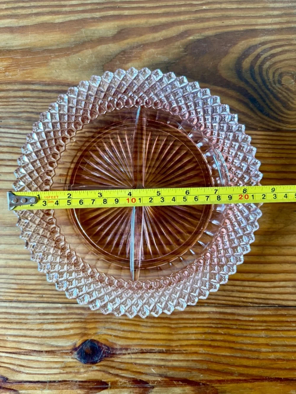 Anchor Hocking Miss America Pink Divided Relish Tray 8.75